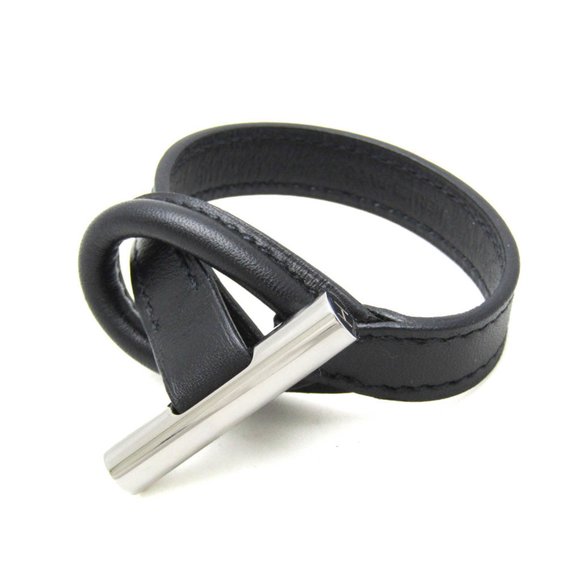 Hermes Leather,Metal Bangle Black,Silver,New Products : American Fashion Style Bags On Sale